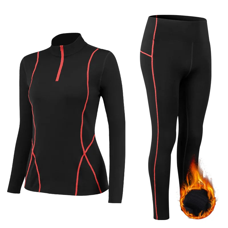 Winter Thermal Fleece Yoga Suit