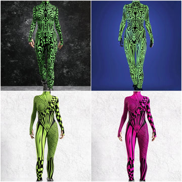 Women 3D Painted Cosplay Jumpsuit